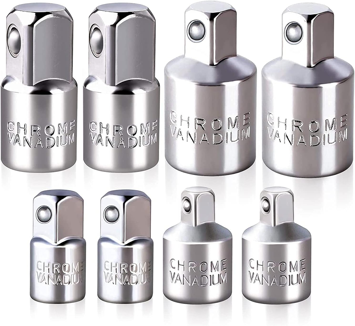 Impact Socket Adapter and Reducer Set, Use with Impact Wrenches and Drills in Auto and Impact Driver Construction Work, 8 Piece - (3/8in. to 1/4) (1/2in. to 3/8) (3/8in. to 1/2) (1/4in. to 3/8) …