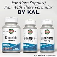 Vista 6 de KAL Serrapeptase 20 mg - Enzimas digestivas proteolíticas para apoyo a la salud digestiva - 40,000 unidades de serratio - Recubierto entérico