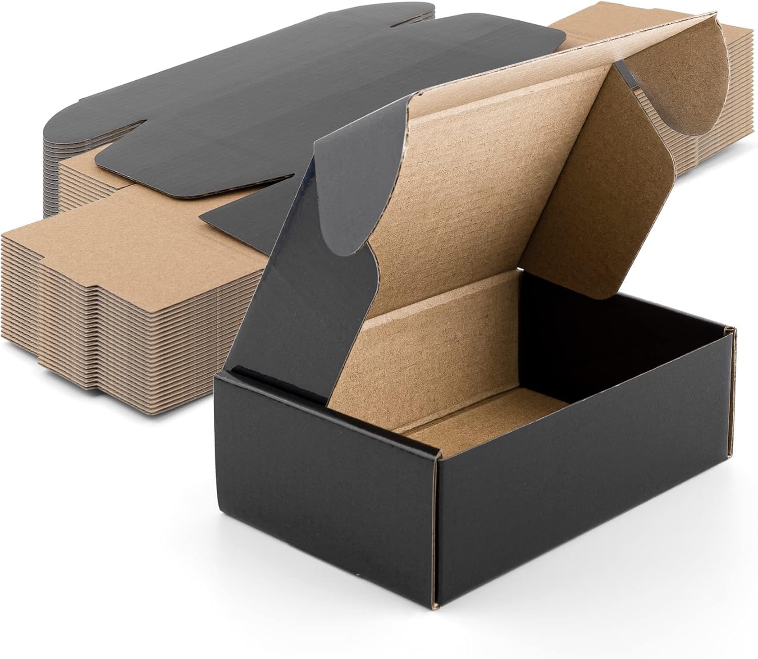 MM WILL CARE 3 Ply Black Color Mailer Box 4x4x1.5 Inches Packaging Box | Small Packaging Box | Brown Kraft Inside | Plain Shipping Box for Jewelry, Gifts & Accessories (PACK OF 25)-picture-23