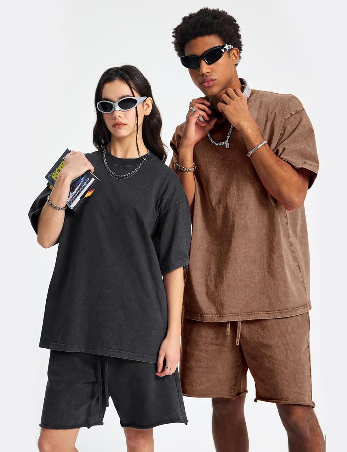 Arssm Oversized Tshirts for Men Acid Wash Loose Fit Vintage Cotton Heavyweight T Shirts Baggy Tees - Image 6