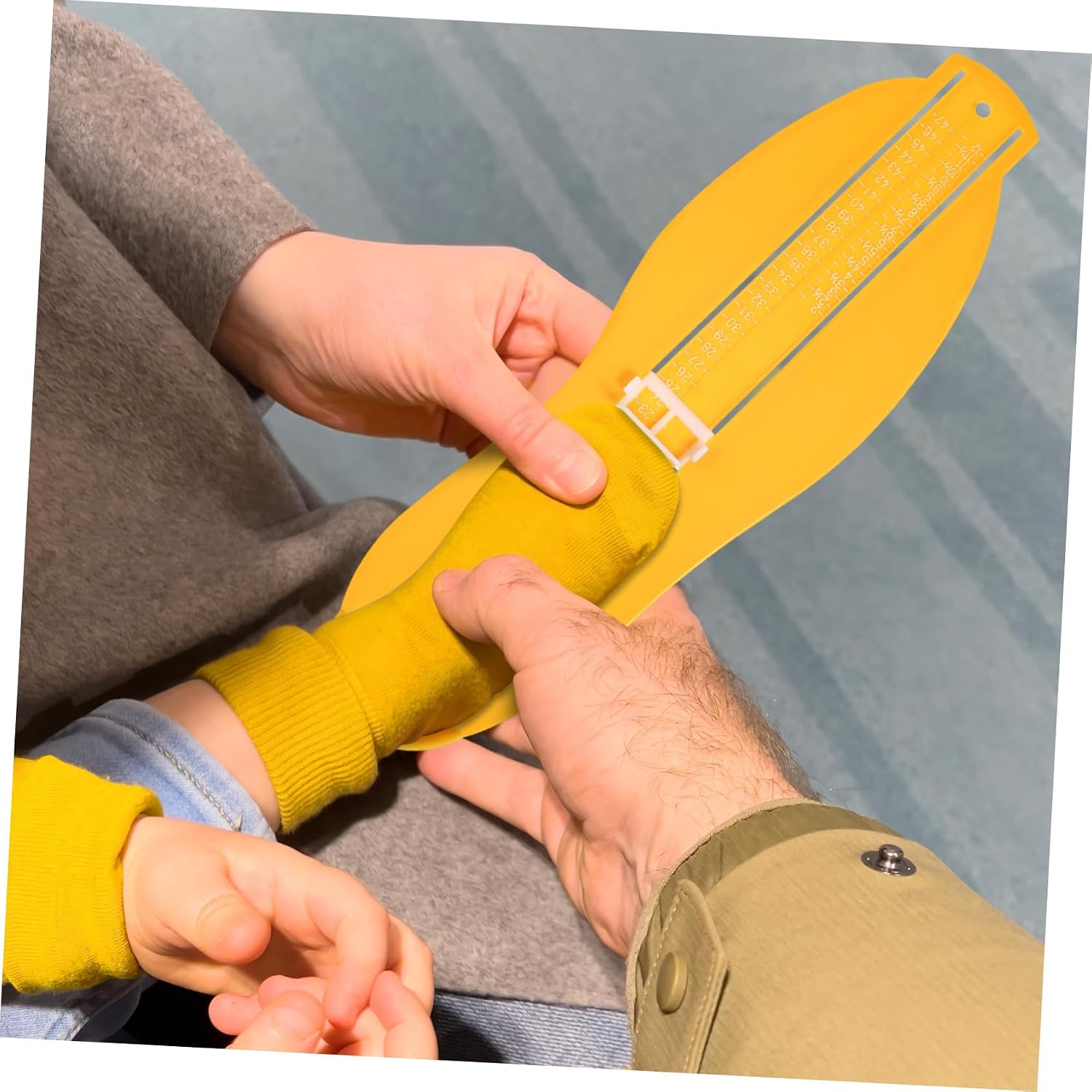 Ipetboom Foot Gauge Seniors Foot Measurement Device Size Foot Measuring Adults Measuring Device Foot Measurement Shoe Measuring Device Yellow