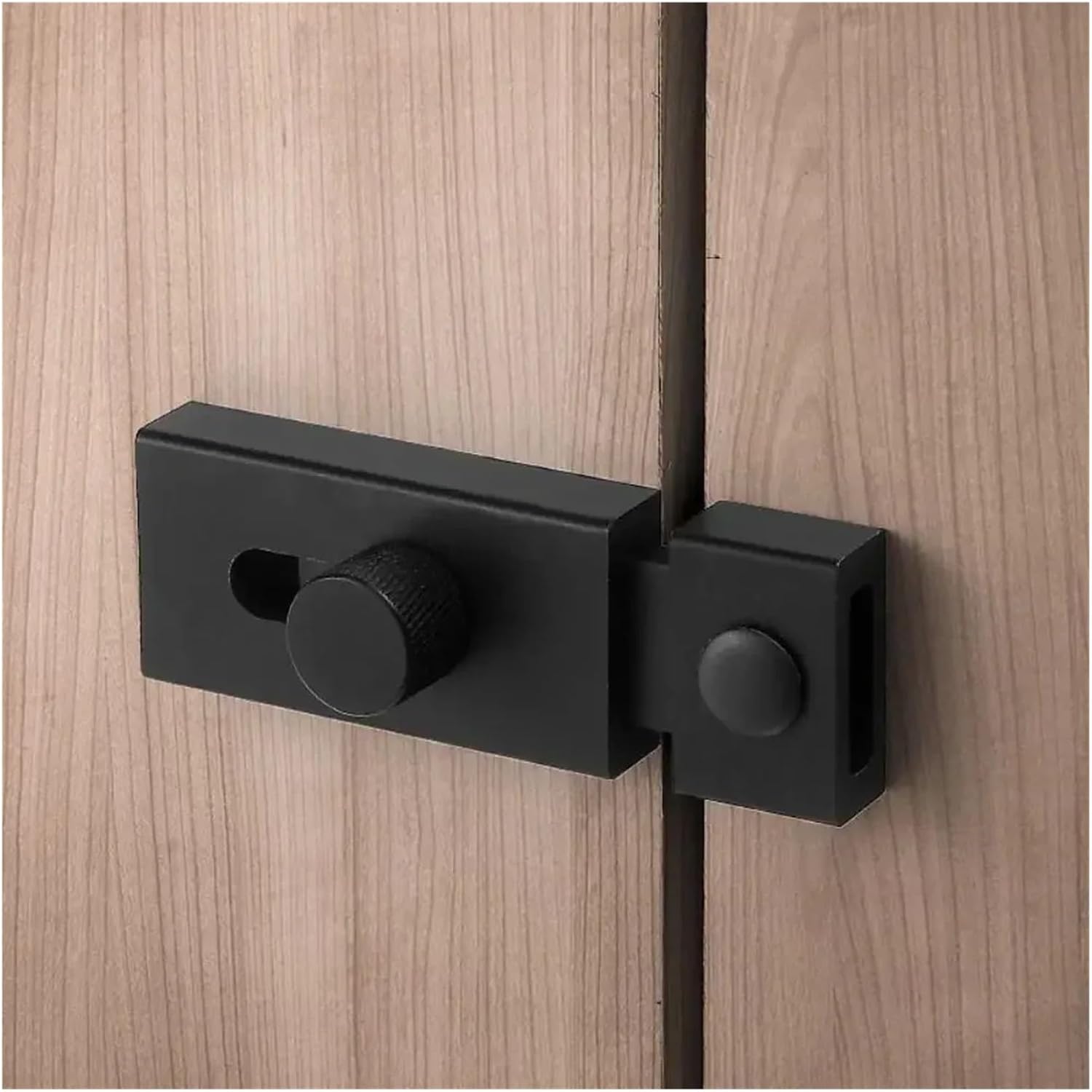Aluminum Alloy Door Buckle Hasp Anti-Theft Hardware Barn Lock Window Latch(Black,3 inch)