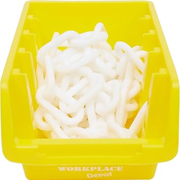 The Workplace Depot Plastic Picking Bins, Semi Open Fronted Stackable Parts Storage Pick Containers (Yellow)