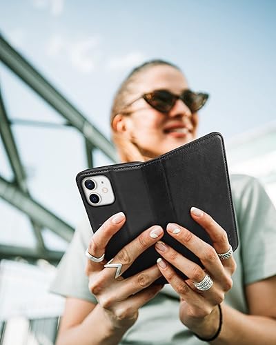 Miniatura 7 de TUCCH Funda para iPhone 12iPhone 12 Pro 5G, cartera de piel sintética con función atril, ranura para tarjetas, funda protectora interior de TPU,