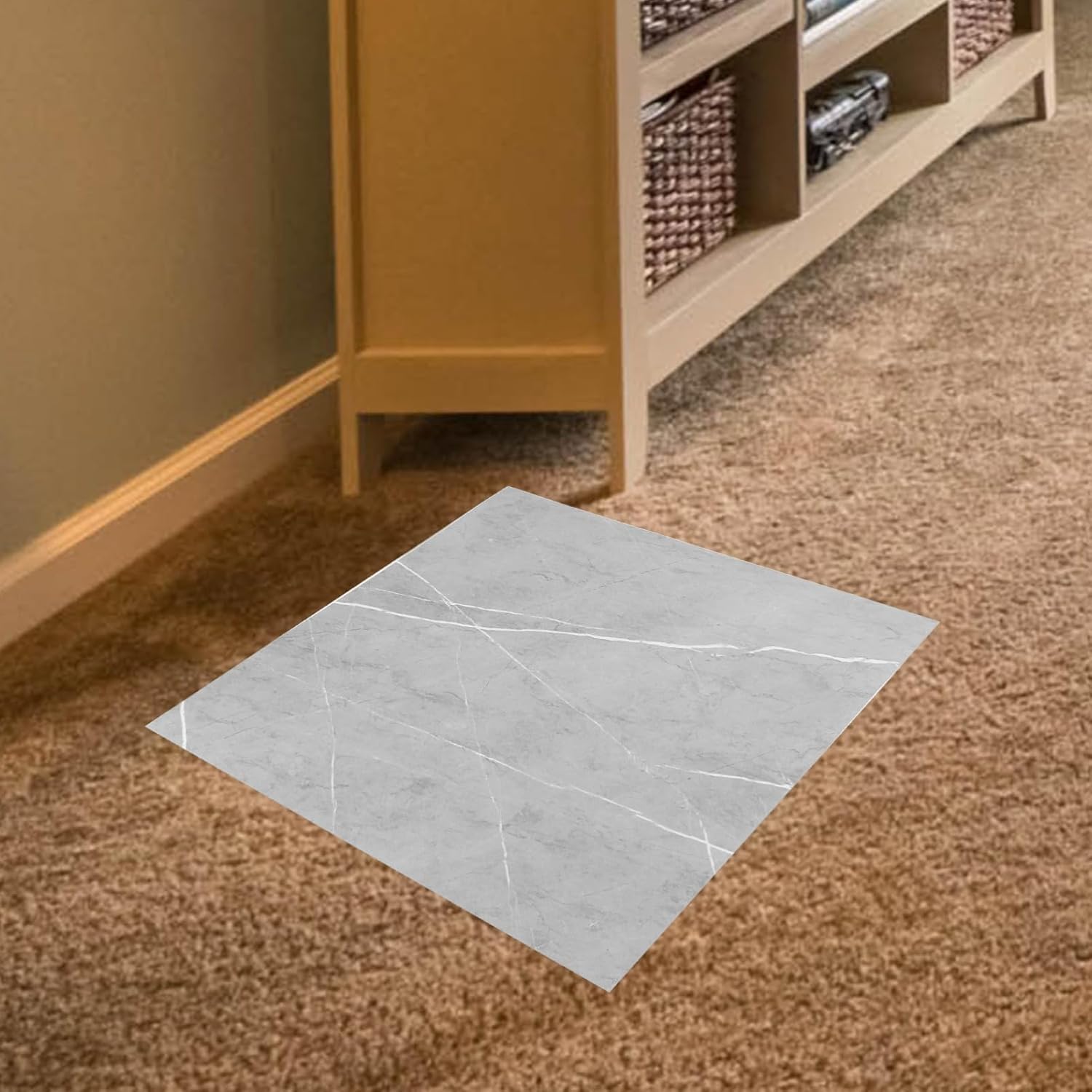 jojofuny 10pcs Peel and Stick PVC Floor Planks Removable Self-Adhesive Tiles for Living Room Bedroom More Easy to Install Decorative Floor Stickers