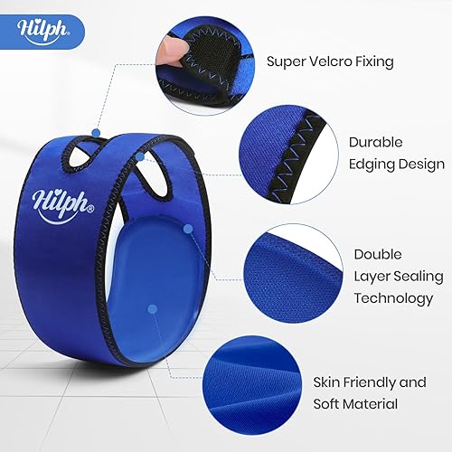 Vista 3 de Hilph Wisdom Teech - Envoltura de cabeza con paquete de hielo, paquete de hielo de mandíbula con correa X para cirugía oral facial, ATM, extracción