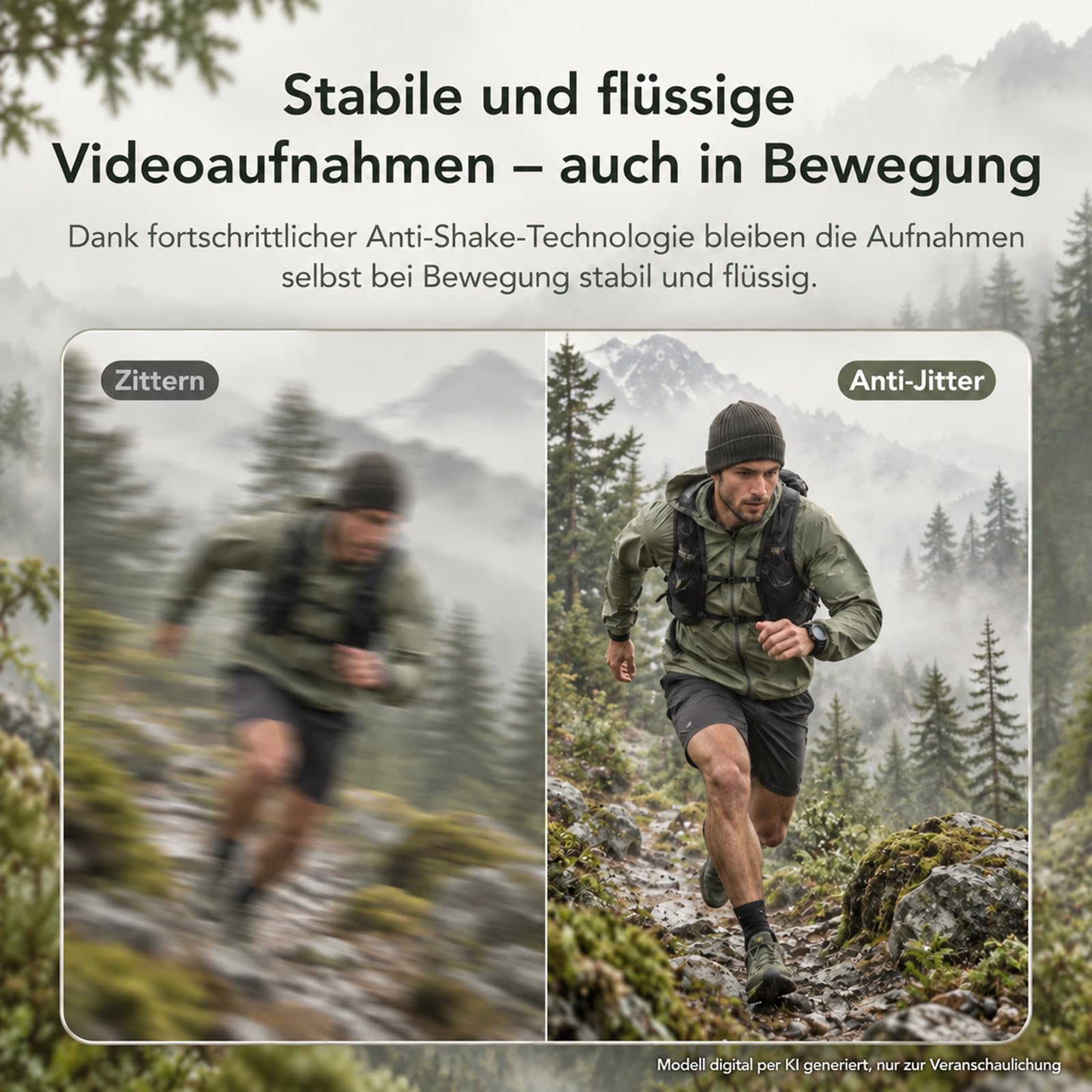 Knochenschall Kopfhörer mit 8MP Kamera, Open Ear Bluetooth Kopfhörer Kabellos, 1080P Video & EIS, KI-Übersetzung & Objekterkennung, 8GB Speicher, Sportkopfhörer für Radfahren, Laufen & Reisen