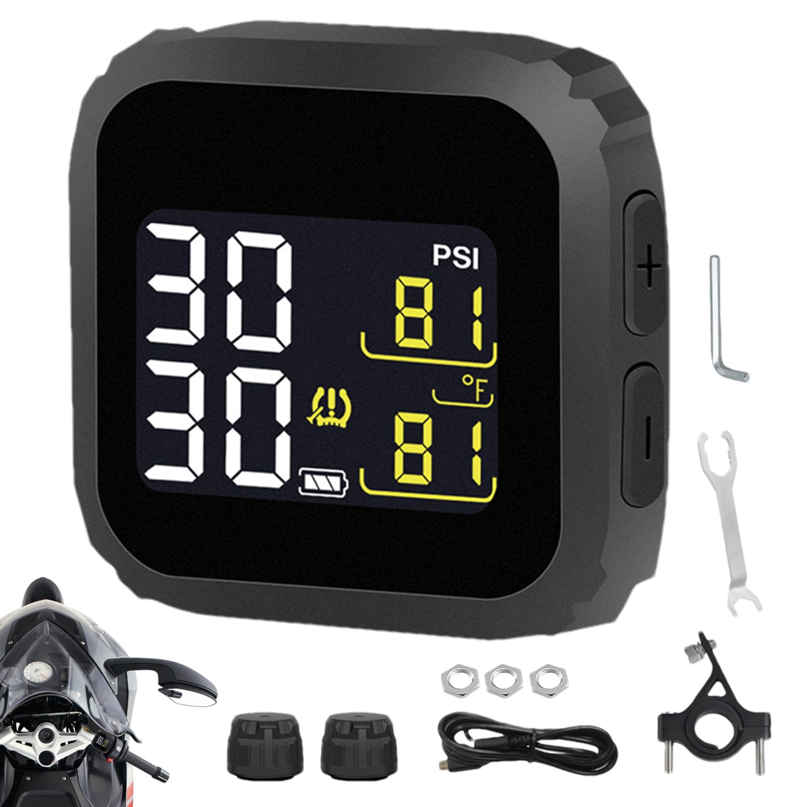 Manometro Digitale Strumento Portatile In Reale | Misuratore Di Pressione Pneumatici Per Riparazione Auto Viaggio Automobili Bicicletta Veicoli Manutenzione Camion Uomini