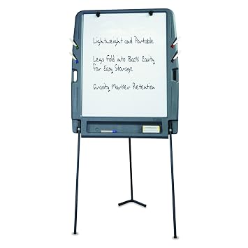 Iceberg Ingenuity Portable Flipchart Easel with Dry Erase Surface, Charcoal, Folding Steel Legs, 30 W x 35 L x 73 H