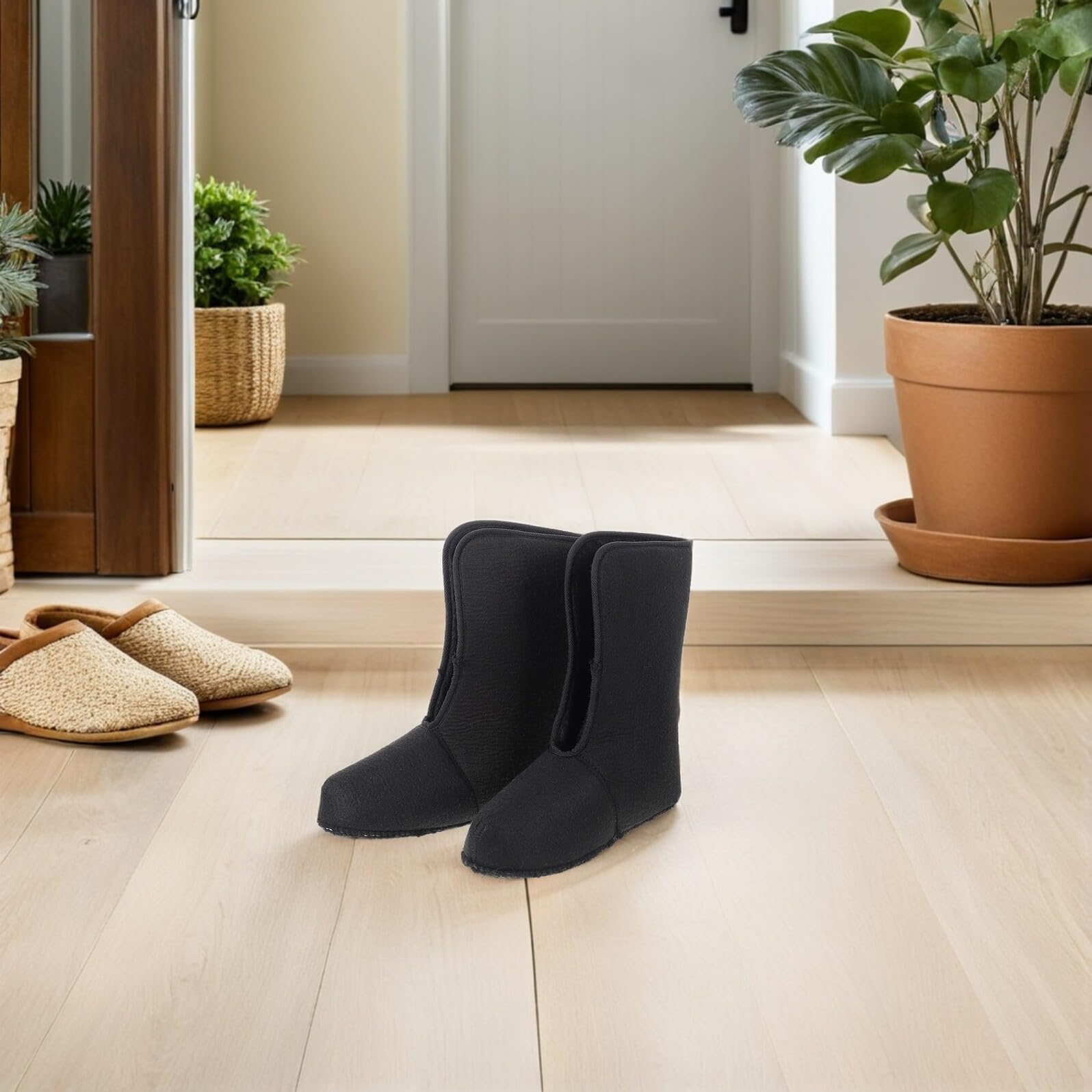 ifundom 2 Paires Neige pour Homme Semelles Isolantes Amovibles Semelles Thermiques Chaussettes Chaudes Antidérapantes Doublures de Remplacement pour Randonnée Hivernale