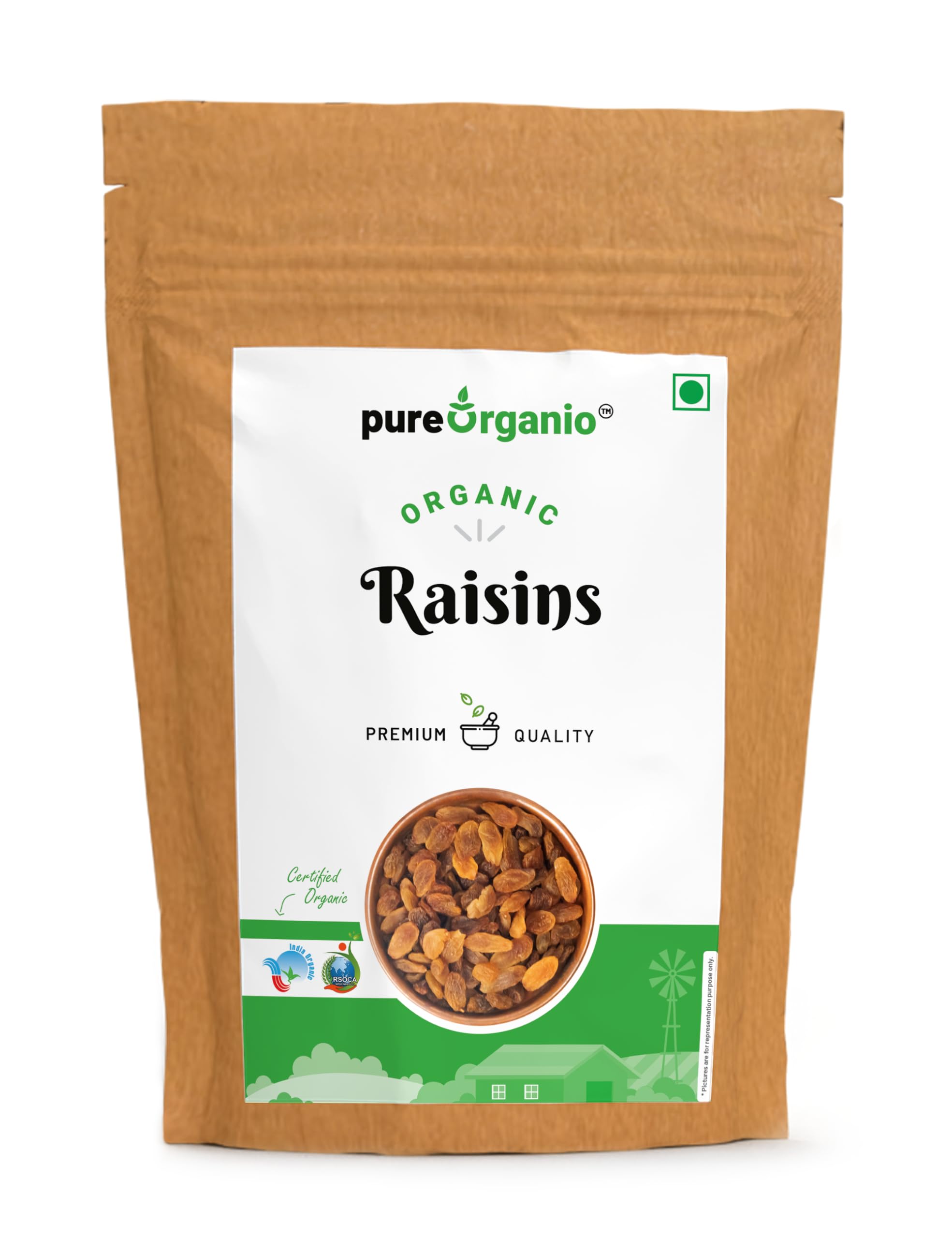 Pure Organio Organic Raisins - Healthy and Nutritious Kishmish/Kismis, Sun-Dried Organic Green Raisin Snack, Perfect for Baking and Snacking, NPOP Certified (800 Gm) (B0CKPLKP43) Amazon Price History, Amazon Price Tracker