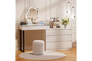 Vanity Desk with Mirror and Lights: A Cosmetic Oasis for Flawless Makeup Application