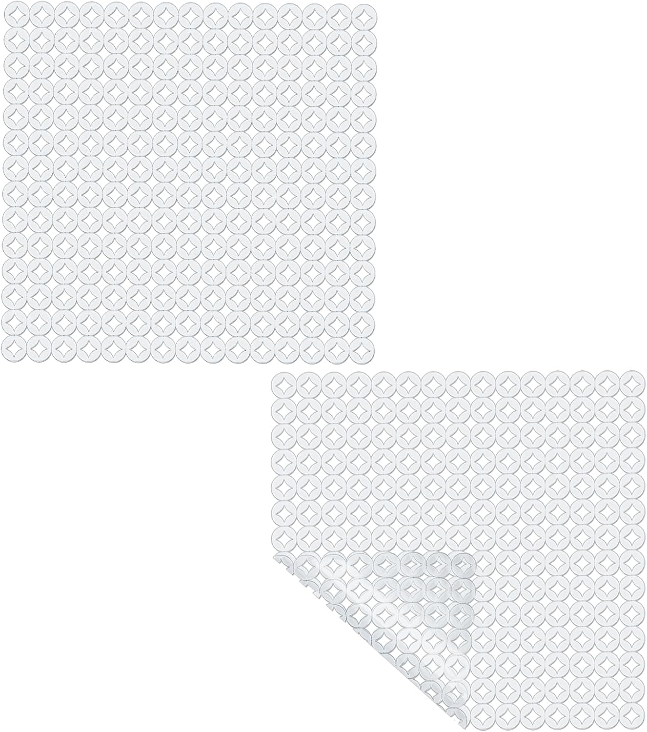 Coopay 2 Pack Kitchen Sink Mat Plastic Protect Mat PVC Eco-friendly Adjustable Stainless steel/Porcelain Dish Drying Pad Protector for Bottom of Kitchen Sink, 12 x 11.2 Inches (Clear)