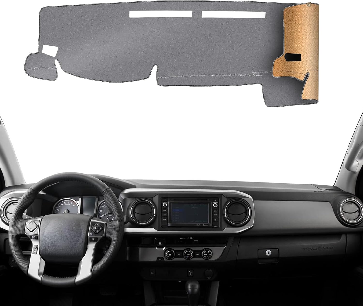 KEYOOG Dashboard Cover Dash Mat Fit for to-yota Tacoma 2023-2016 (Without HUD Models),Car Dash Board Mat Anti-Glare Carpet,Non-Slip Pad Sunshield Protector (Grey)