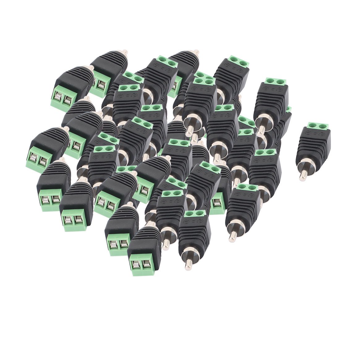 Aexit 50 szt.Złącze śrubowe koncentryczne Cat5 Cat6 do złącza męskiego Jack Audio Video RCA(50 Pièces Bornier À Vis Coaxial Cat5 Cat6 pour Audio Vidéo RCA mâle Connecteur Jack