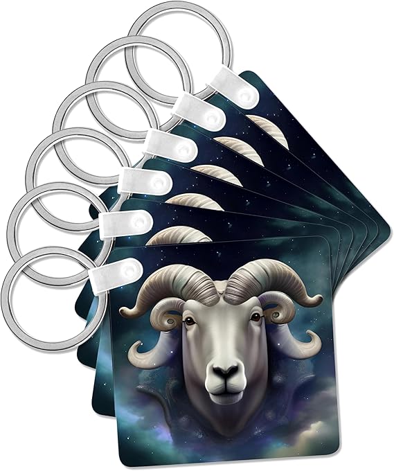 A dreamy looking ram that can represent the Aries sign., Key Chain
