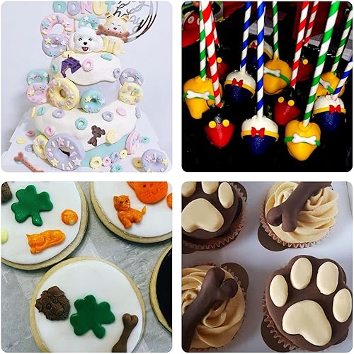 Miniatura 6 de Moldes de silicona para perros, 2 paquetes de mini lindos gatos y perros, moldes de chocolate para fiesta de cumpleaños de bebé, decoración de