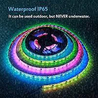 Vista 4 de ALITOVE WS2811 Addressable RGB LED Strip 12V Programmable LED Pixel Strip Lights 16.4ft 300 LEDs Dream Color Digital LED Flexible Rope Light Blanco
