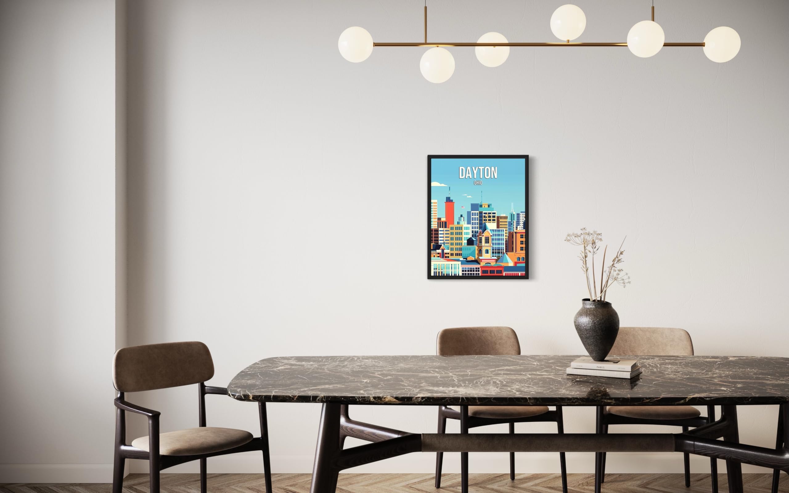 Amazon.com: Dayton Ohio City Poster Art Print, Skyline Cityscape