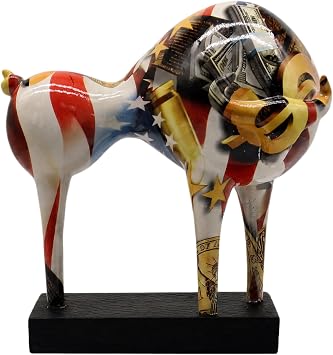 Bull Statue, Modern American Style Bull Sculpture, Desk Ornament for Living Room Office, Decorative Gift for Investors