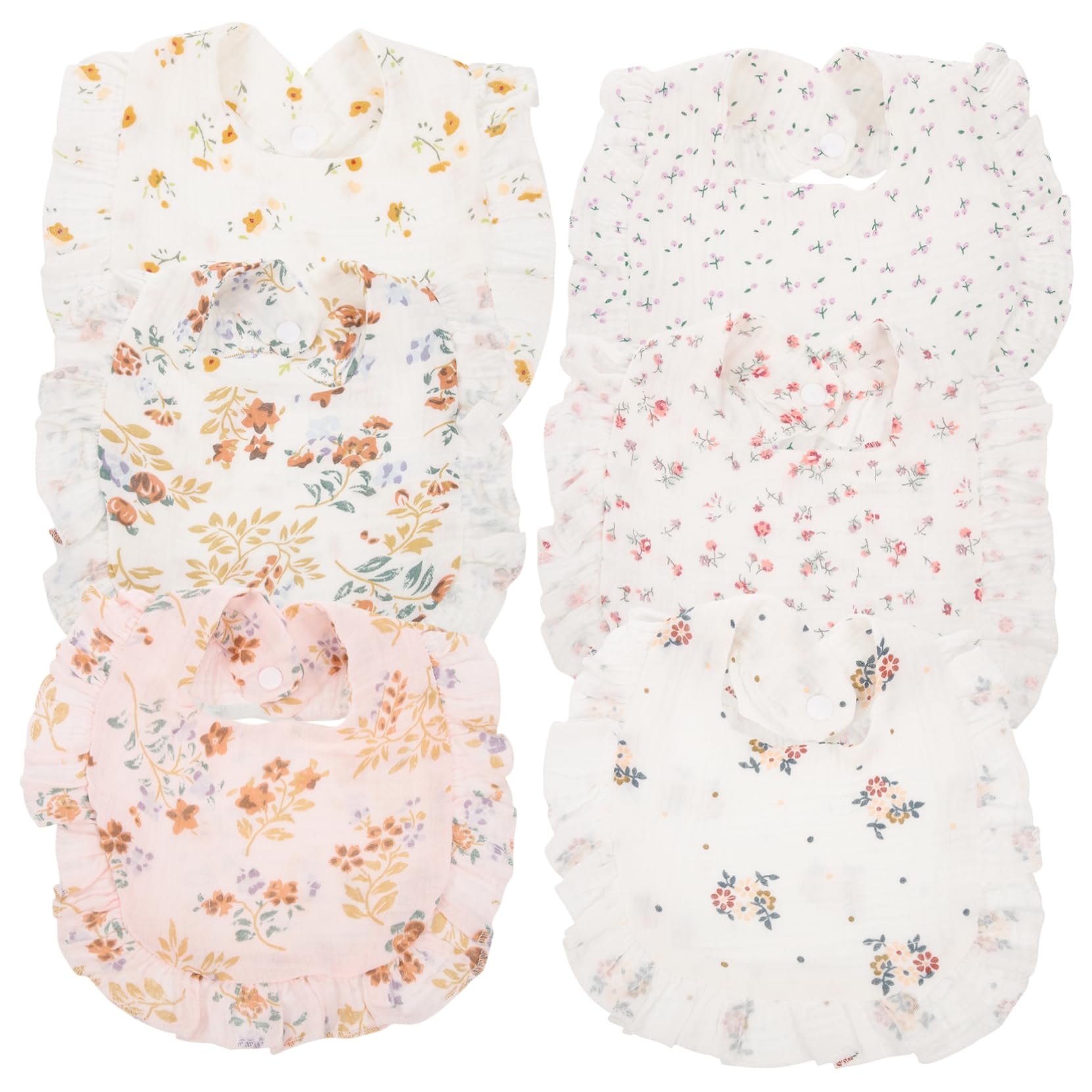 Abaodam 2 Set Di Bavaglini Per Neonati Per La Per L'allattamento Traspiranti in Morbido Cotone Design Sicuro 6 Pezzi * 2