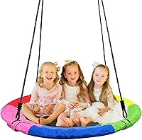 AIBETOMG 40 Inch Saucer Flying Tree Swing for Kids - 900lbs Capacity, 900D Waterproof Oxford, Adjustable Straps for Backyard & Playground