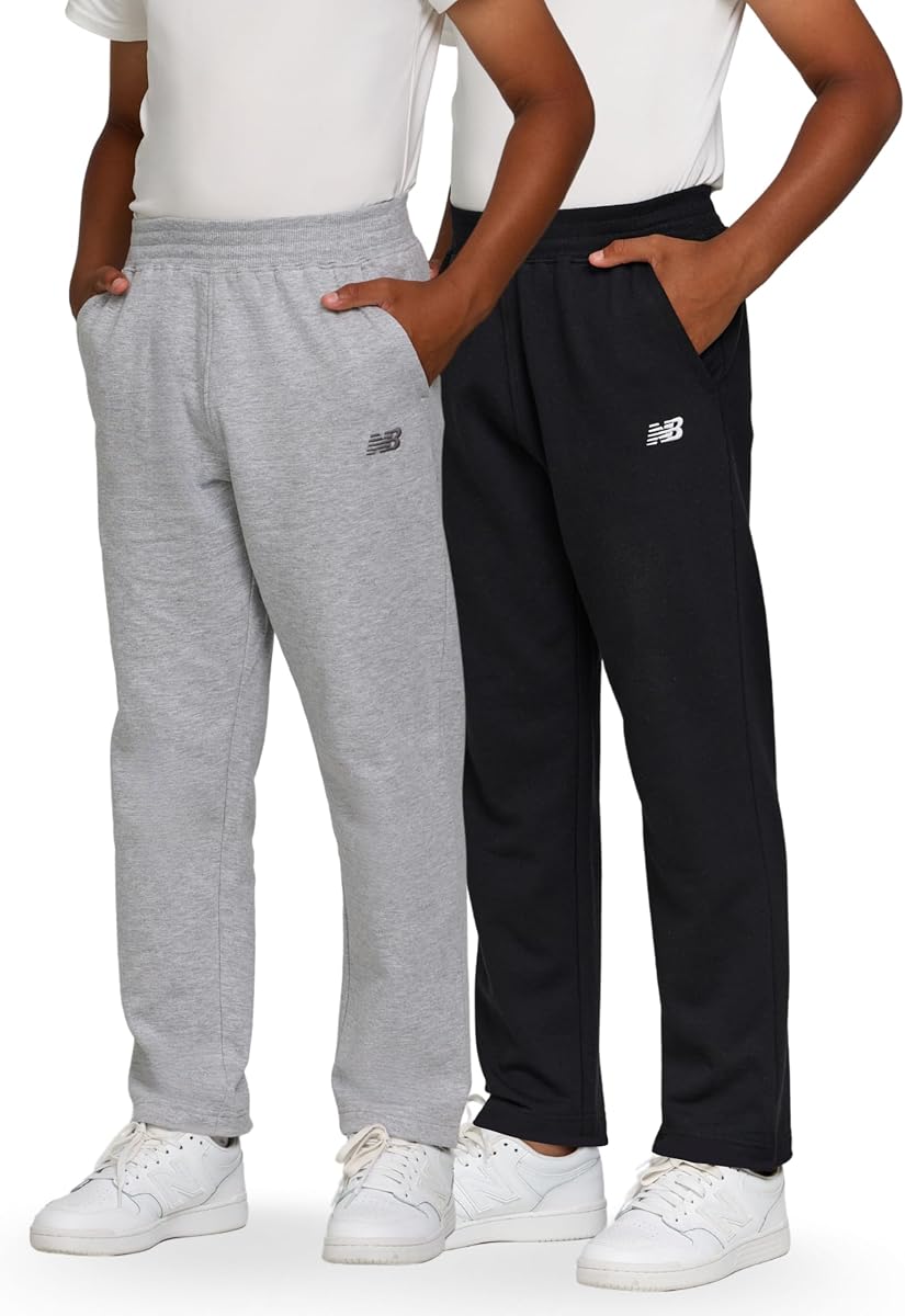 Pantalones deportivos para niños, paquete de 2, pantalones deportivos activos con parte inferior abierta, talla 4-20