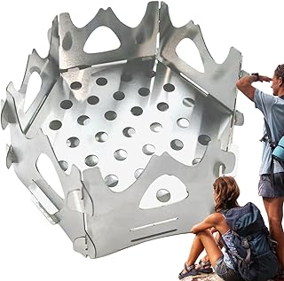 R&eacute;chaud De Camping &Agrave; Bois | &Eacute;quipement de Camping Portable Hexagonal - R&eacute;chaud de Cuisine Ext&eacute;rieur pour Pique-nique | Pour Randonn&eacute;e Sac &Agrave; Dos Chasse Barbecue Cuisine Tente F&ecirc;te Plage Pour Hommes