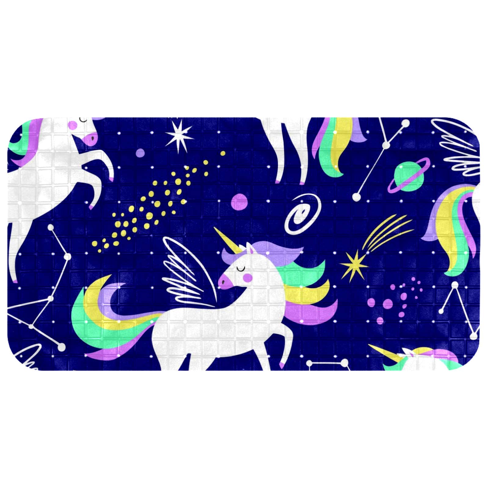 Tapis de bain pour enfants antidérapant baignoire ventouses drainage licorne Bennigiry