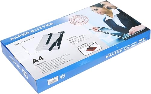 Miniatura 7 de Cortador de papel A4 con base de metal resistente, recortadora de papel a cuadrícula, máquina de manualidades de guillotina fotográfica, longitud de