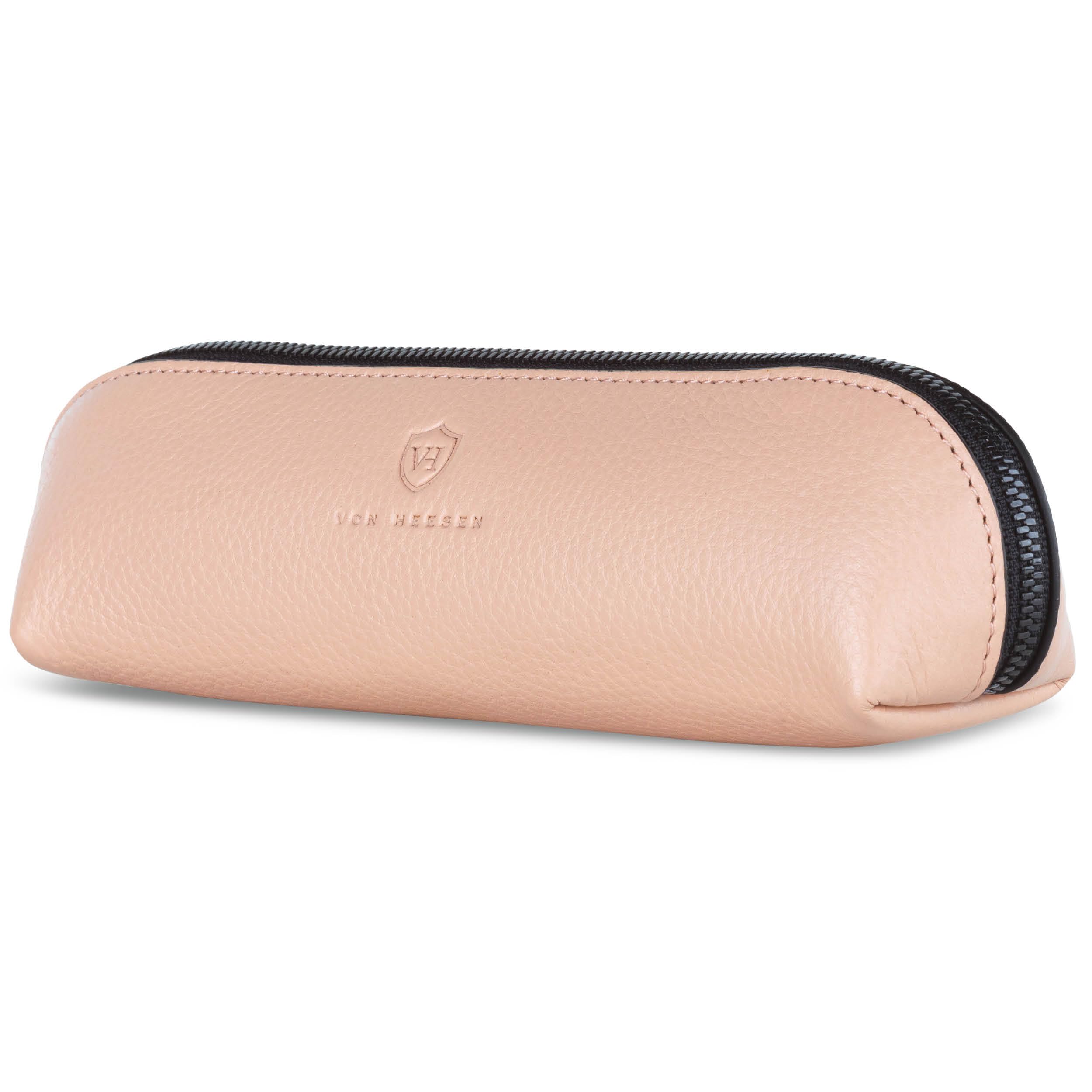 VON HEESEN® Echtleder Federmäppchen Leder Federmappe Etui für Stifte Mäppchen Schule Federtasche Uni Schlampermäppchen