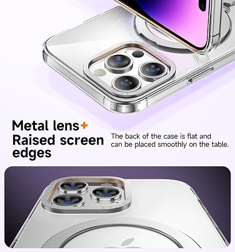Miniatura 6 de MAGIC JOHN Funda magnética para iPhone 14 Pro Max [compatible con Magsafe] [con soporte mental magnético giratorio de 360°] [grado militar a prueba