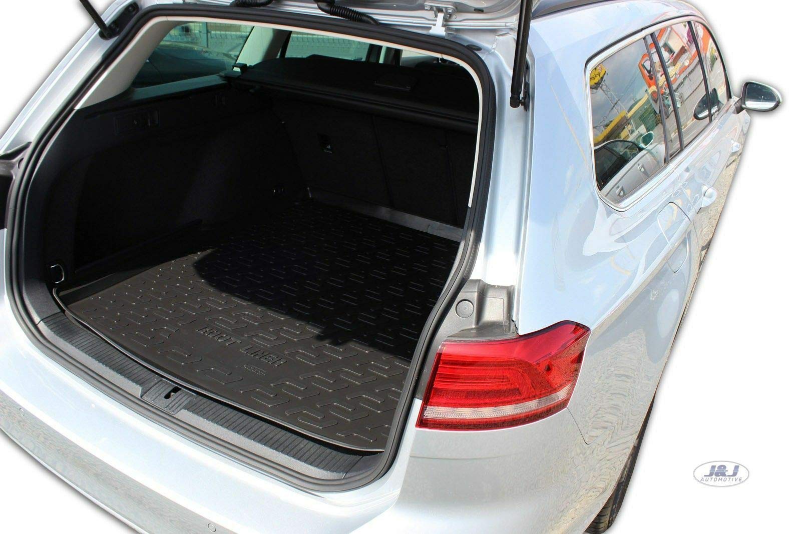 J&J AUTOMOTIVE Vasca Bagagliaio su Misura per Volkswagen Passat B8 Wagon 2014-2023, Proteggi Baule con Bordo Alto 4 cm, Antiscivolo, Inodore, Arrotolabile