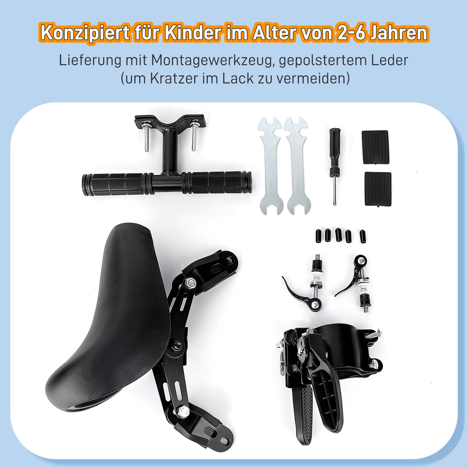 Siège Vélo Avant Enfant Hapivida Amovible 2-5 Ans Siège Vélo Enfant Avant Hapivida - Pour 2-5 Ans, Réglable, Accoudoirs - Compatible VTT Adultes Siège Avant Vélo Enfant 2-5 Ans Hapivida Réglable VTT