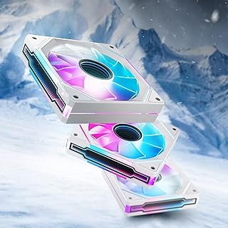 AsiaHorse ARGB PC Fan 120MM RGB Case Fan 3 Pack [Infinity Mirror] [HDB] 1800RPM RGB Fan 5V 3PIN ARGB 12V 4PIN PWM 50000 Ho...