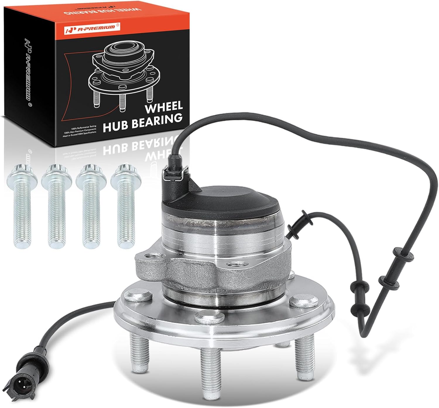 A-Premium Front Wheel Bearing and Hub Assembly with ABS & 5-Lug Compatible with Jaguar XF 2009-2014, XJ8 2004-2005, XJR 2004-2005, S-Type 2000-2008