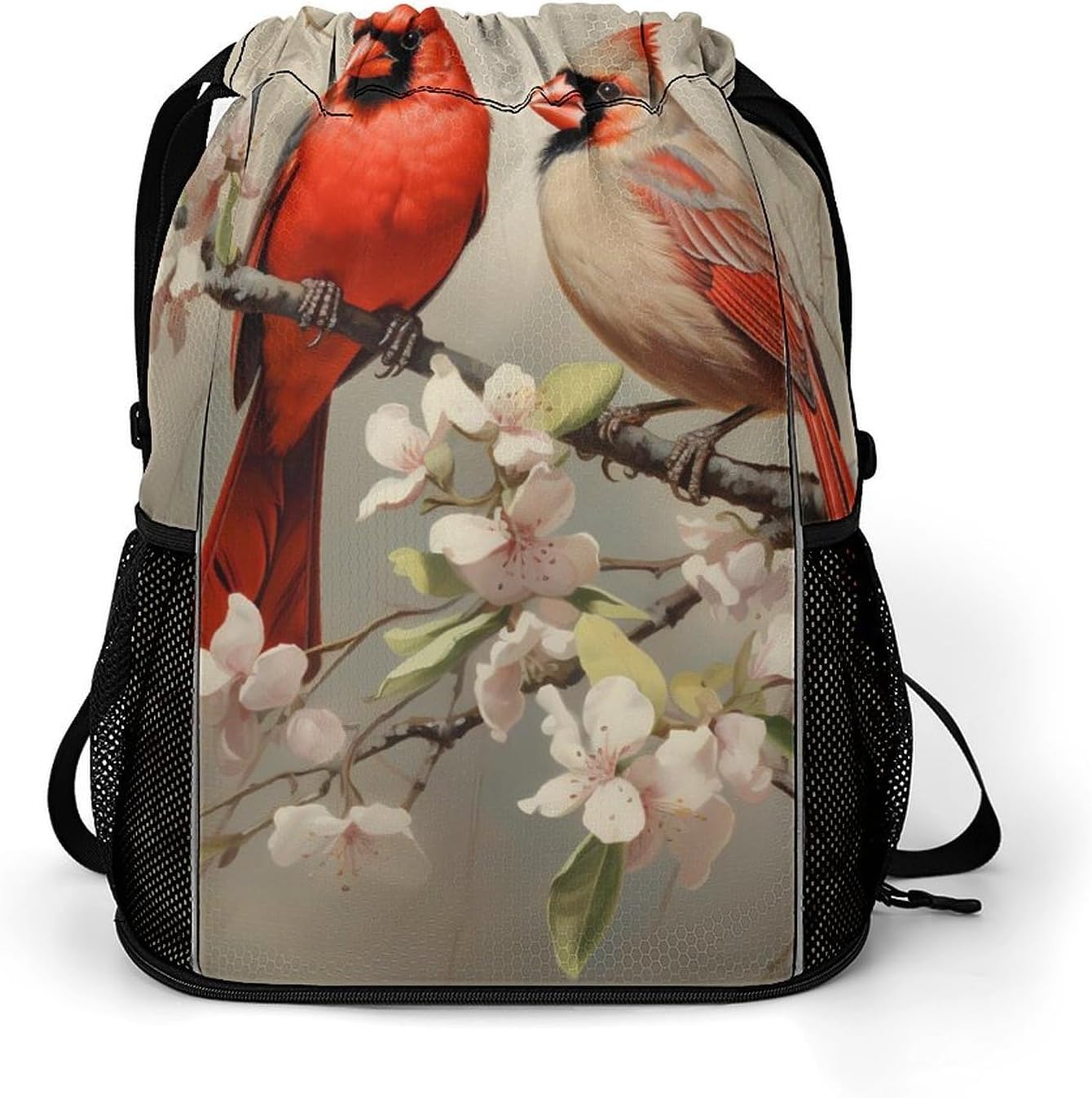 Cardinal-Bird On Almonds Branch Gym Bag Workout Gym Backpack with Shoe Compartment Sports Bags for Women Men