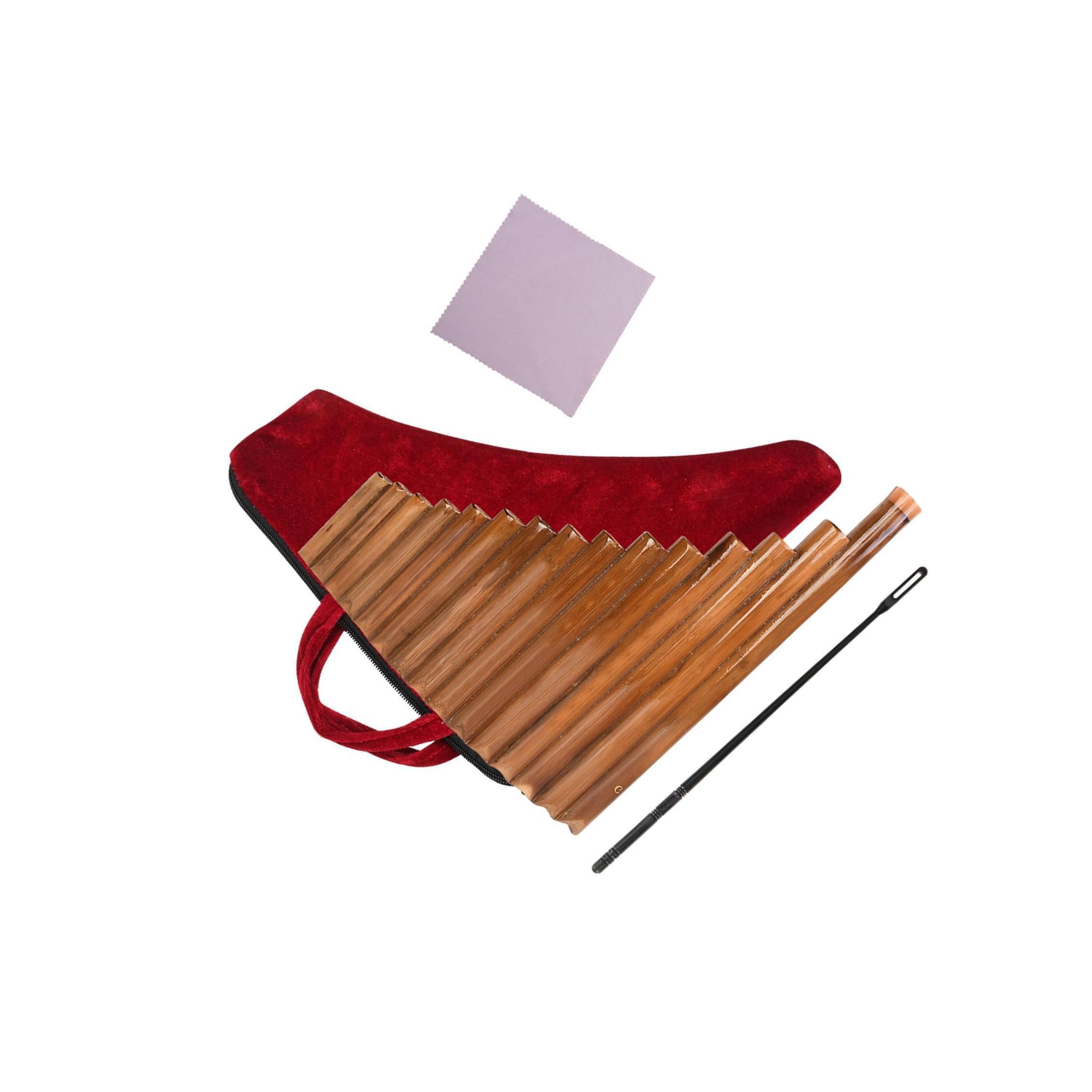 KIXZSAZ Flauti di Pan per strumenti a fiato in legno, 15 flauti di Pan a canne in bambù, suono eccellente, strumento musicale tradizionale cinese, studenti, bambini, ragazzi,