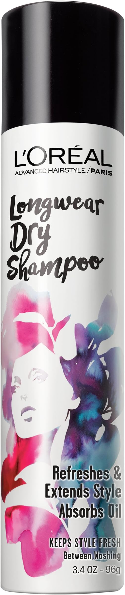 L'Oreal Paris Hair Care Advanced Hairstyle Longwear Dry Shampoo, 3.4 Ounce