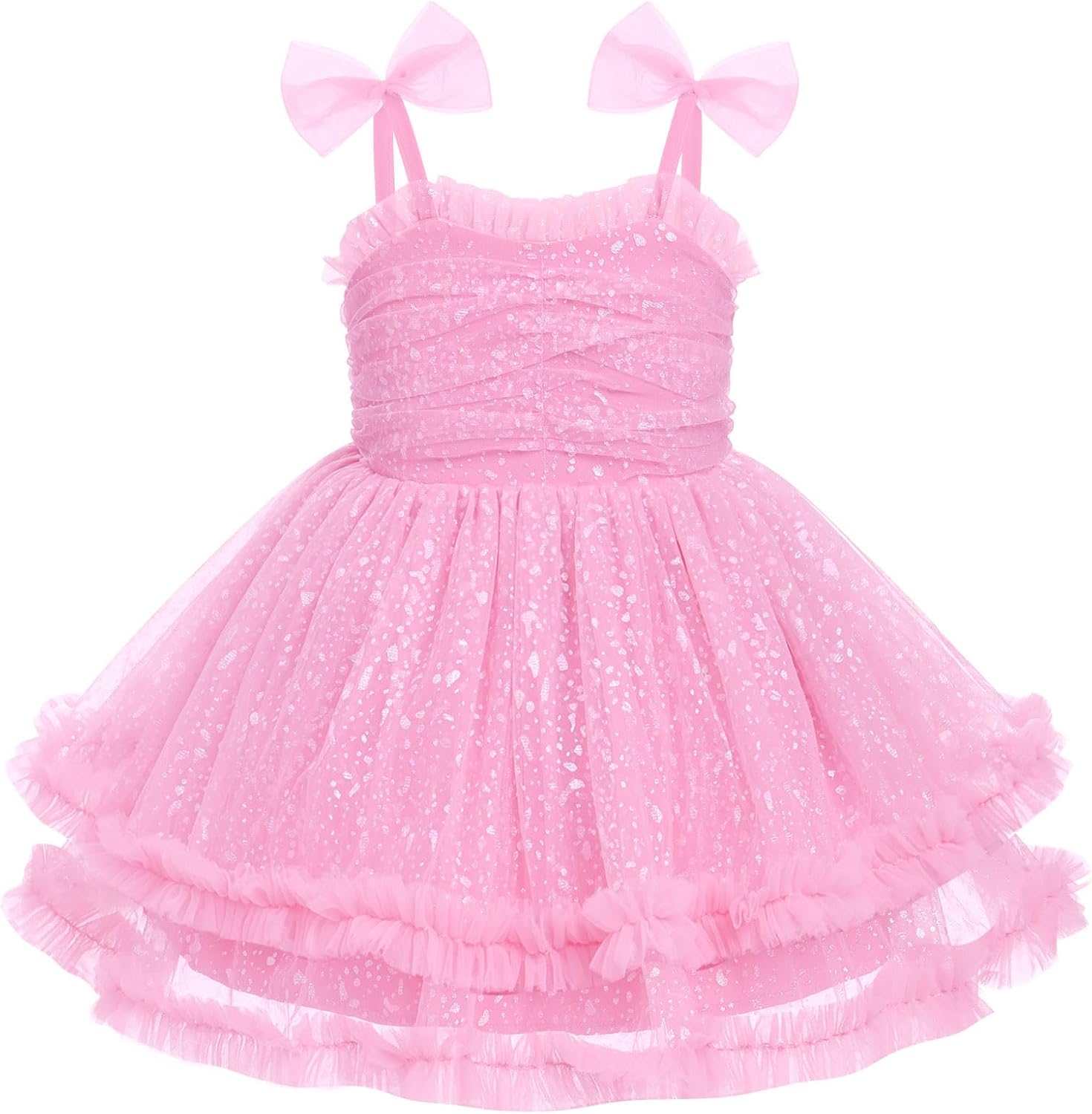 Baby Girl Birthday Dress Rainbow Confetti Dots Tutu Dress Toddler Cake Smash Party Photo Shoot Tulle Dresses