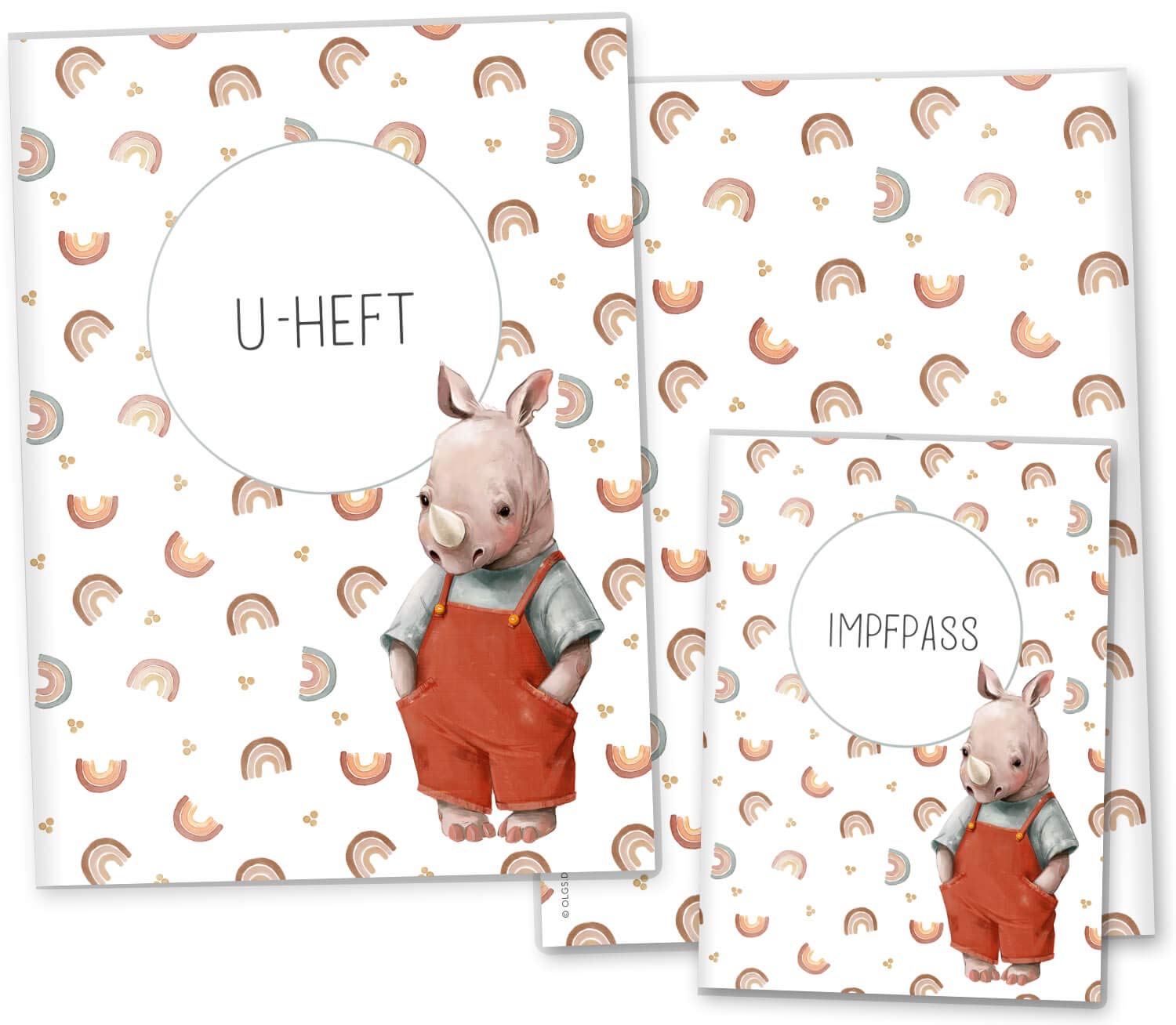 OLGS U-Heft und Impfpasshülle Set | Little Friend | Untersuchungsheft Hülle & Impfpass Hülle | Schutzhülle Geschenke Baby | Babygeschenke zur Geburt (U-Heft Set 2-teilig, Mike)