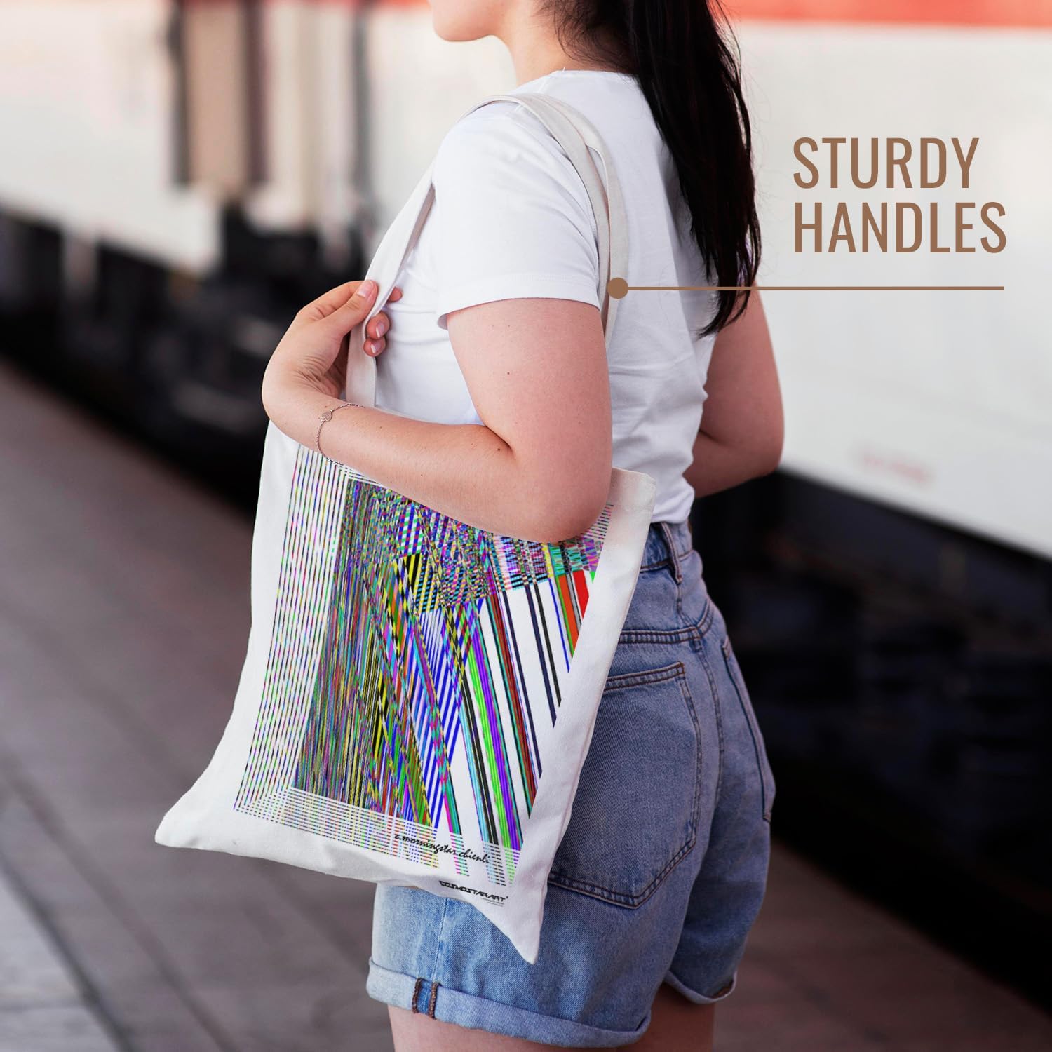 Canvas Tote Bag with Bottom Gusset for Women - Reusable Grocery Large 13.8x15.7x3.5 Inch Shopping & Travel Tote image 5