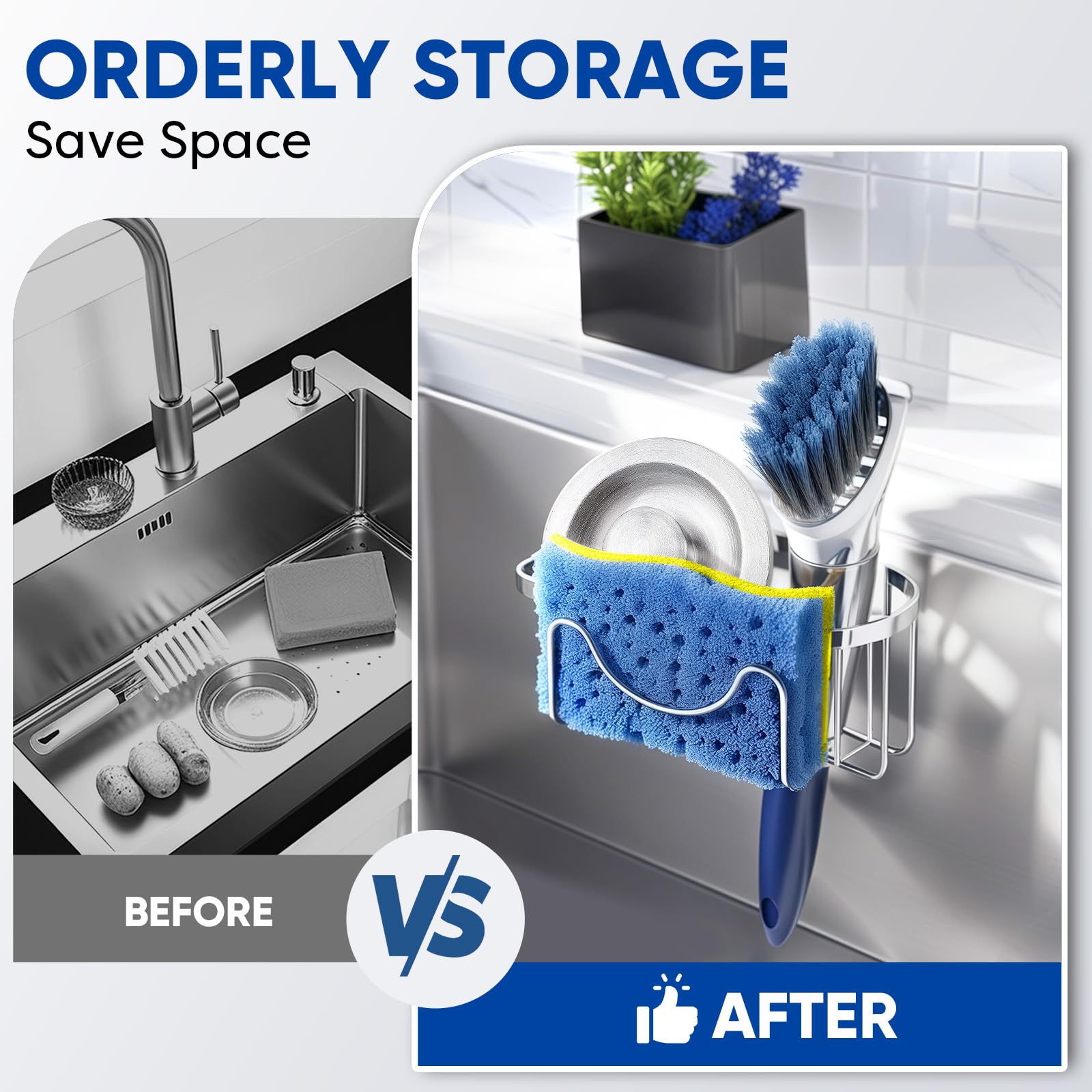 QQRR Porta Spugna Da Cucina, Porta Spugna, Organizer Per Lavello Da