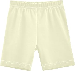 Pantalones cortos de algodón para niñas, pantalones cortos de ciclismo para niños, color amarillo claro