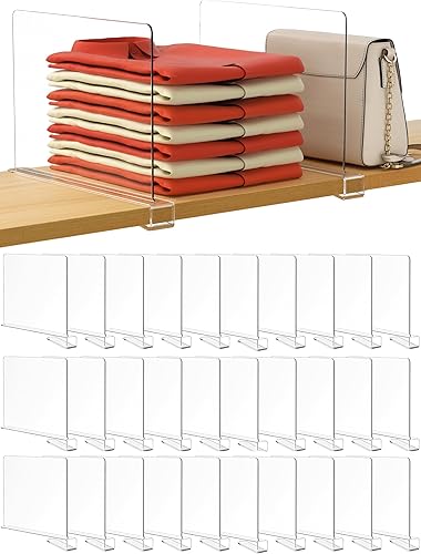 Miniatura 31 de HBlife Paquete de 6 separadores de estantes grises, organizador vertical de bolso para armario, perfecto para suéteres, camisas, bolsos