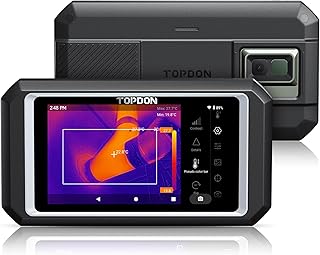 TOPDON Wärmebildkamera Android TC003 mit 5MP Sichtkamera, 512x384 TISR Auflösung, 25Hz, -20°C~550°C, Wärmebildkameras Thermal Camera mit 5" Touchscreen,32GB Speicher, USB C Bluetooth WiFi Software OTG