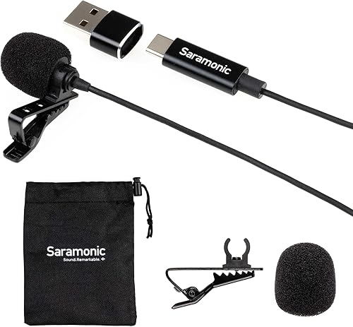 Saramonic LavMicro-U - Micrófono Lavalier profesional para iPhone 15, Android y iPad con USB-C y computadoras con USB o USB-C con cable de 6.6 pies