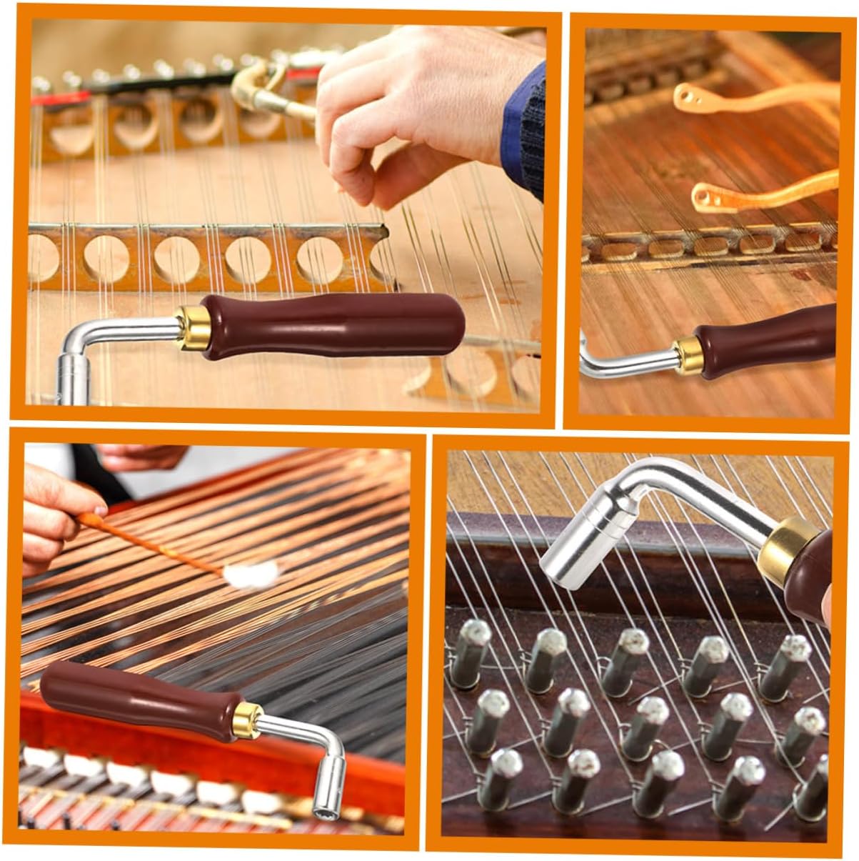 2pcs Dulcimer Tuning Wrench Piano Tuner Wrench High Hardness Tuning Tools for Chinese Instruments