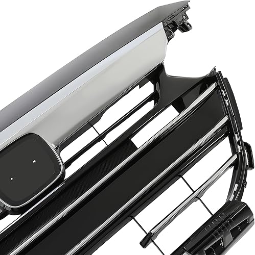 Miniatura 7 de KUAFU Rejilla superior+borde de rejilla+cubierta de rejilla superior+parrilla inferior compatible con Honda Accord 2021-2023 cromado+Parrilla de