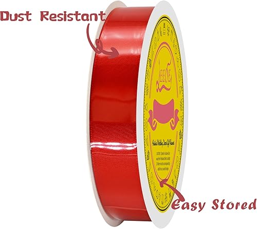 Miniatura 1095 de Cinta de satén verde esmeralda de doble cara de 1-1/2 pulgadas x 50 yardas, cinta de poliéster verde esmeralda para envolver regalos, muy adecuada